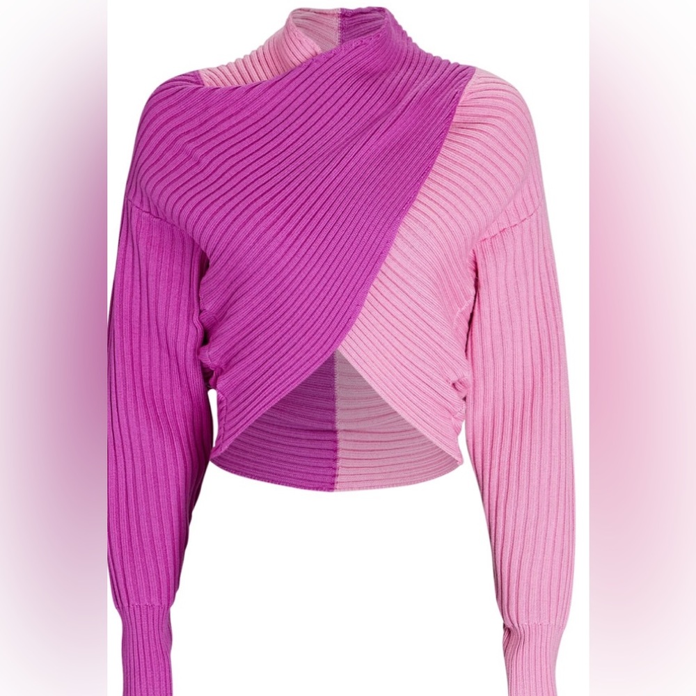 Amur milena cropped rib knit sweater